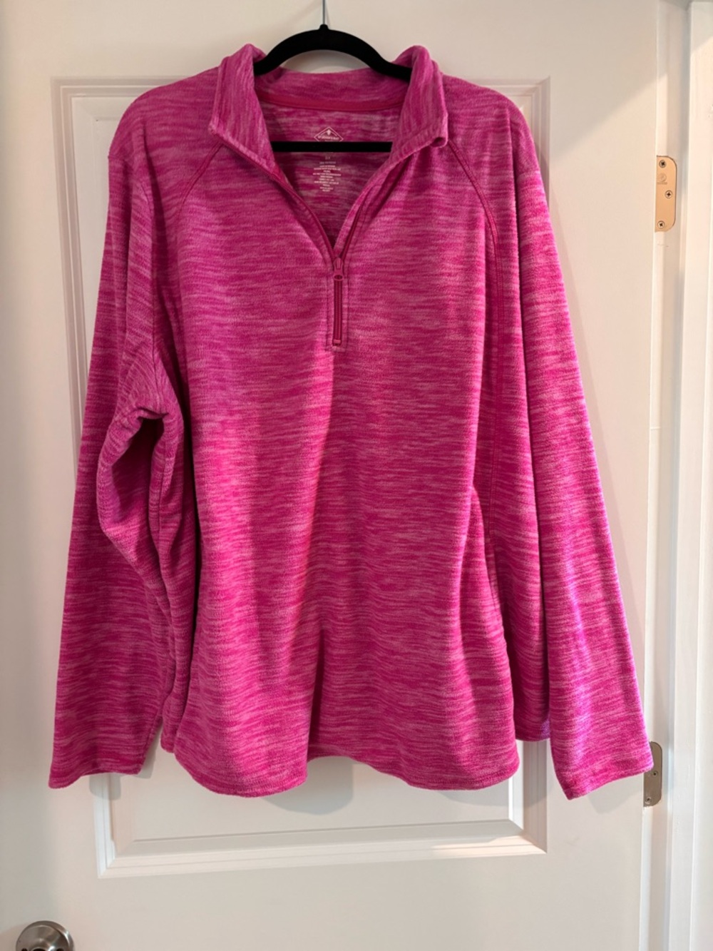 St. John's Bay Hot Pink Heathered Quarter-Zip Pullover